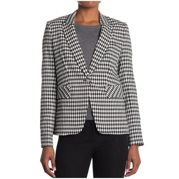NWT Veronica Beard Cutaway Checkered Dickey Jacket Blazer Size 0 - Picture 1 of 13